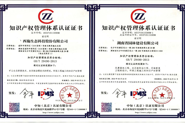 知識產(chǎn)權(quán)管理體系認證證書